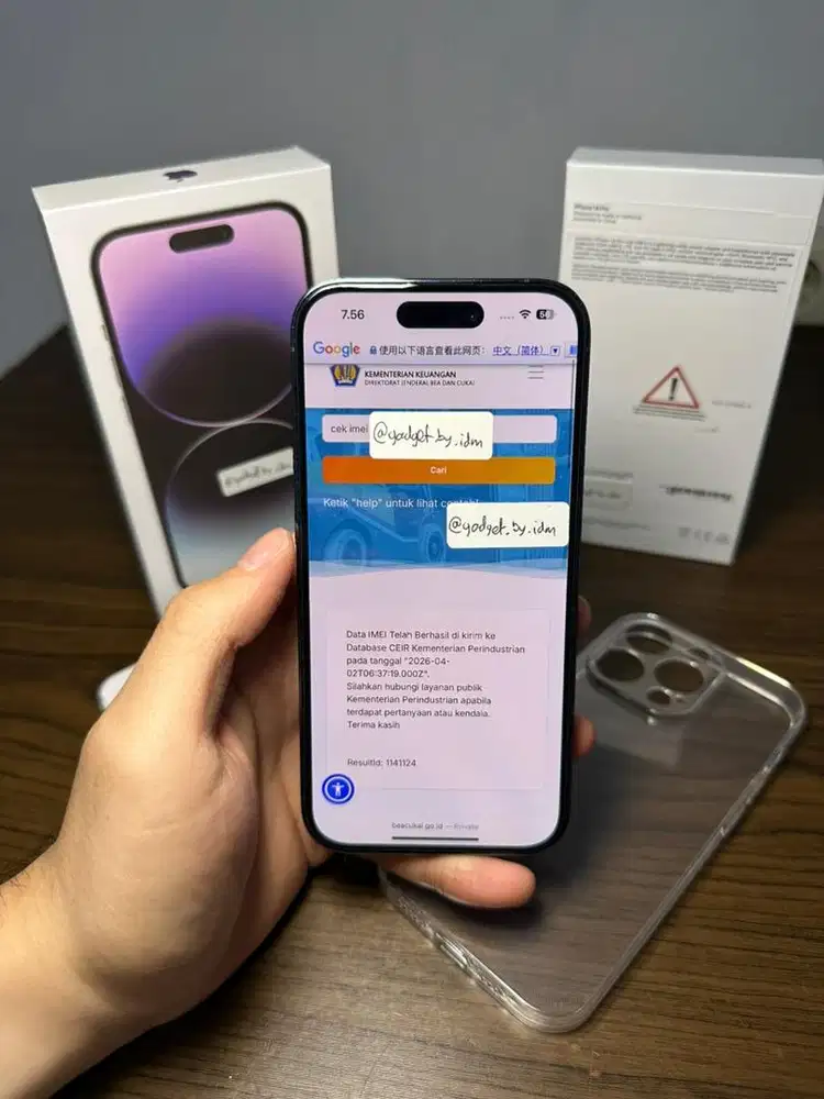 iPhone 14 Pro Beacukai 128GB Dual SIM Fisik BH 100% Asli