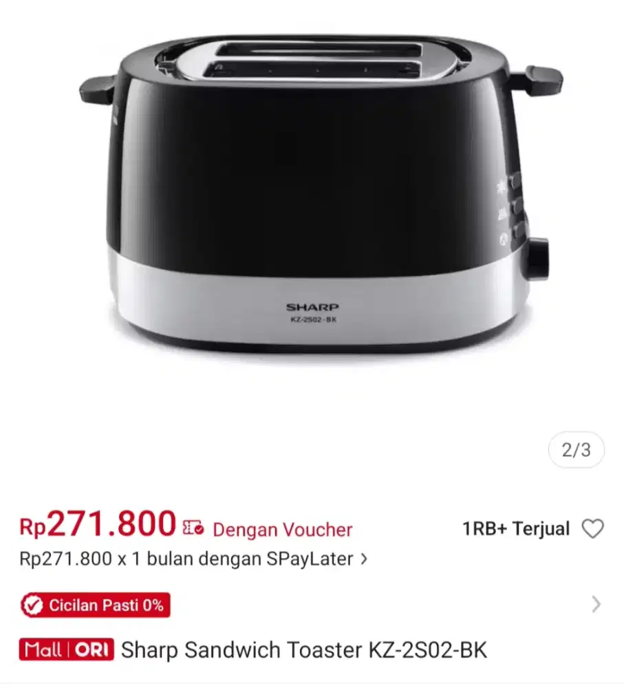 Toaster sandwich sharp pemanggang roti