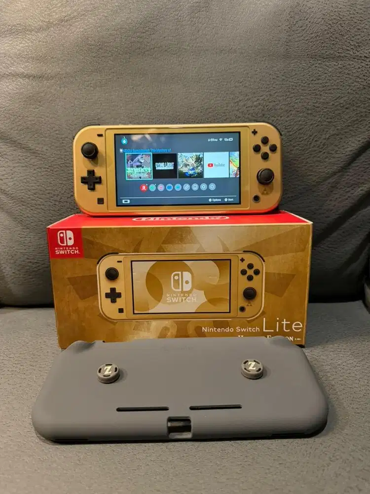 Nintendo Switch Lite Hyrule Edition 100% Mulus Fullset Banyak Bonus