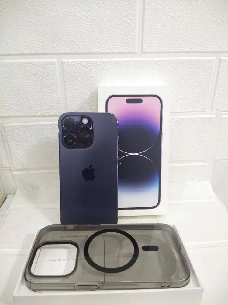 Iphone 14 pro 256G inox bh88% murni mulus full set original