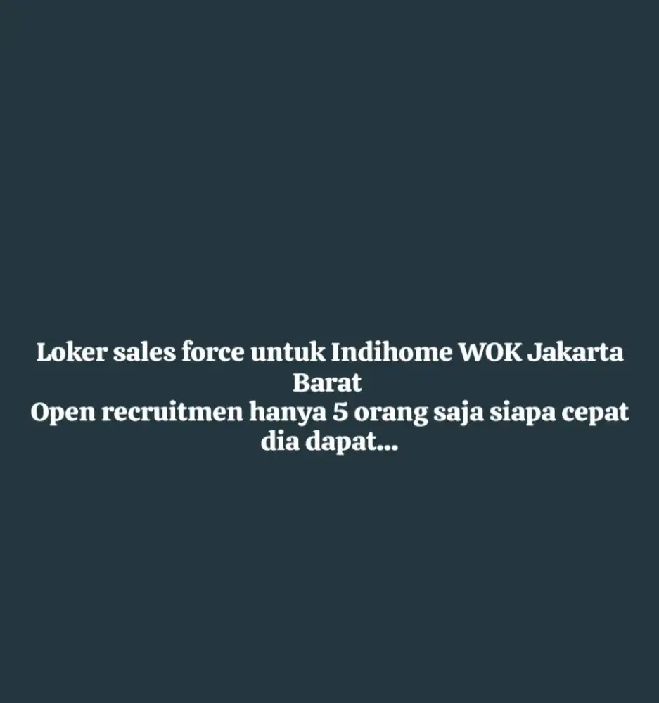 Di butuhkan lowongan Marketing freelance