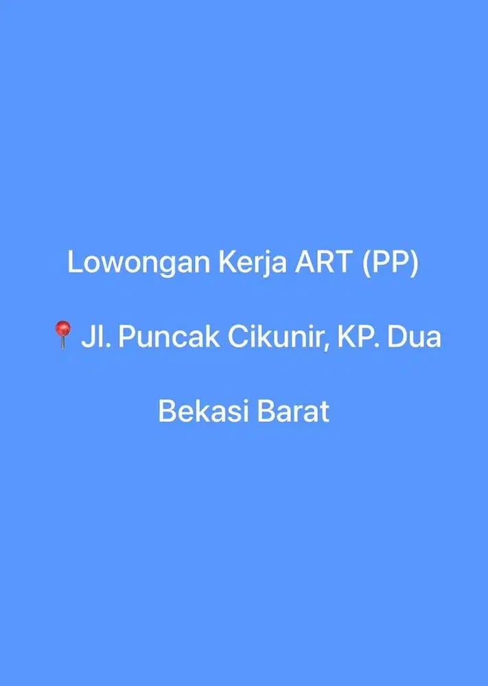 Lowongan Kerja ART (PP)