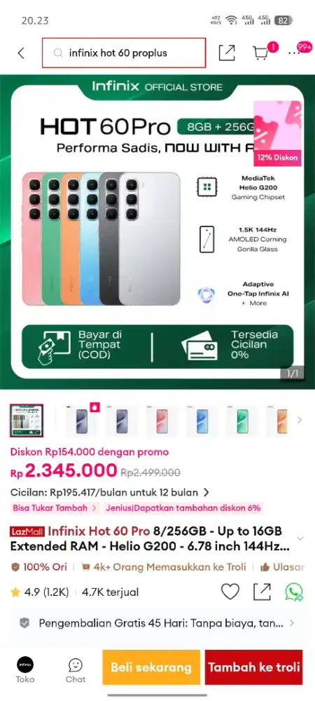 Infinix hot 60 pro ram 8/256