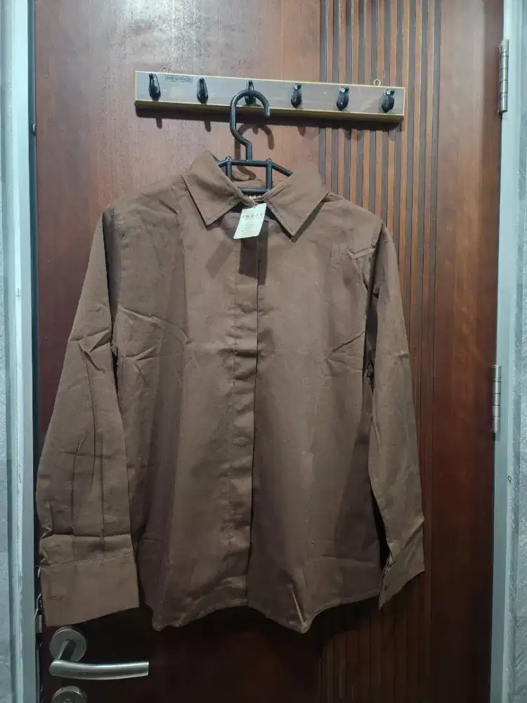 [NEW] Kemeja katun HULM aina shirt warna coffee size M