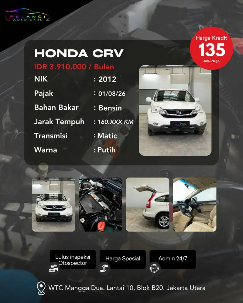 FOR SALE: Honda CRV 2.4 MMC Facelift 2012 (AT)