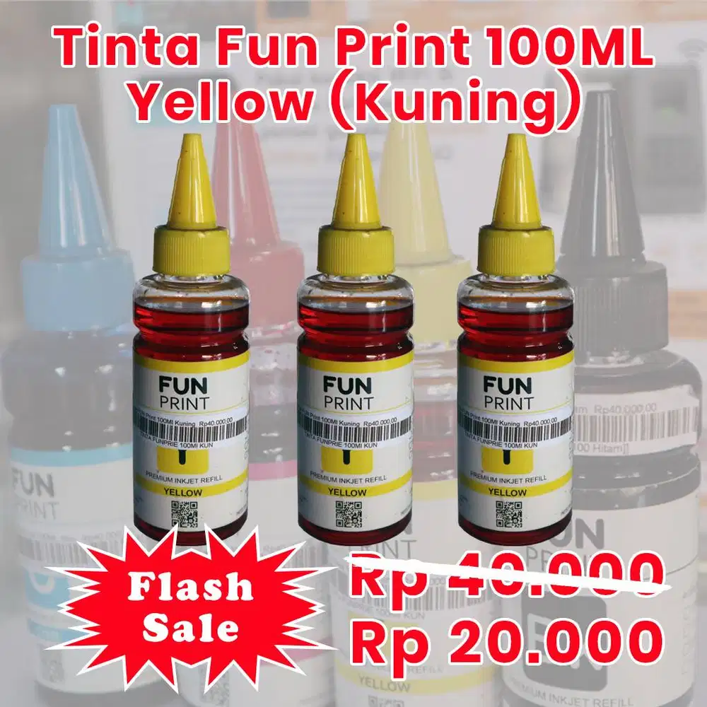 Flash Sale - Tinta Fun Print 100ML Kuning
