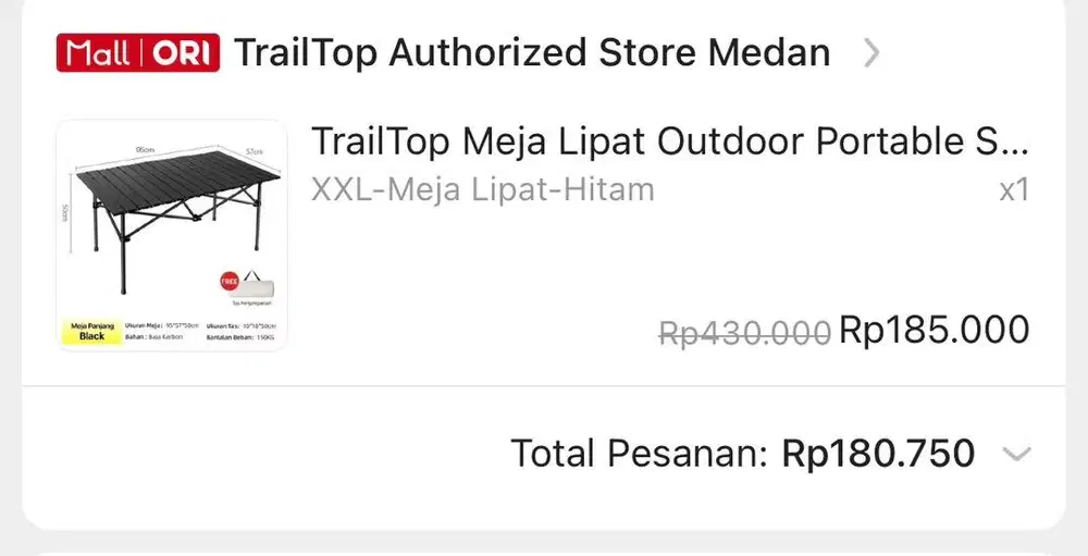 Meja lipat outdoor