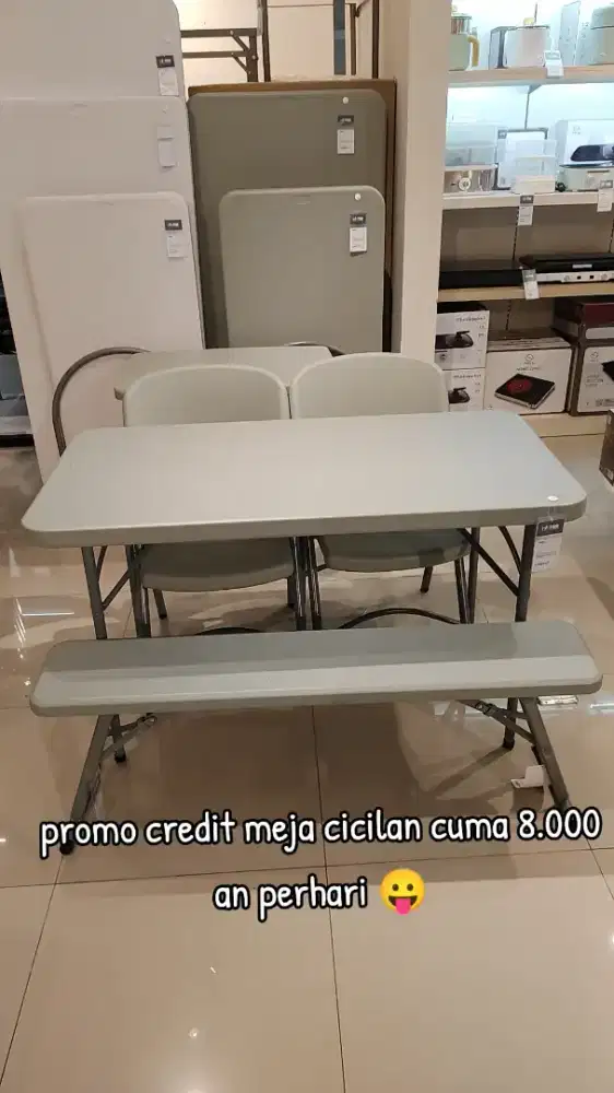 Credit meja lipat no DP free 1 kali cicilan