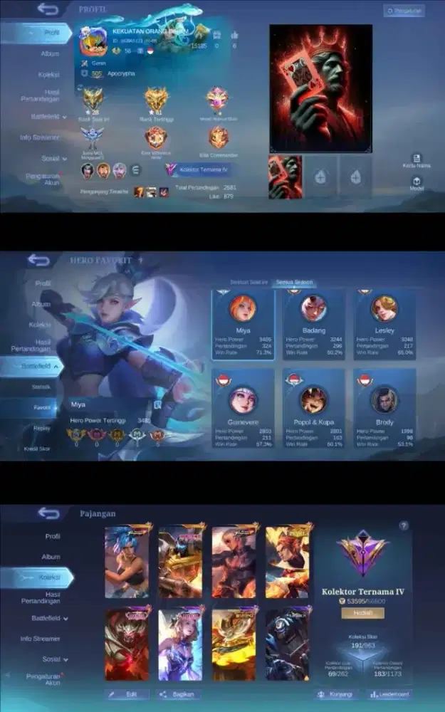 Jual akun mobile legends