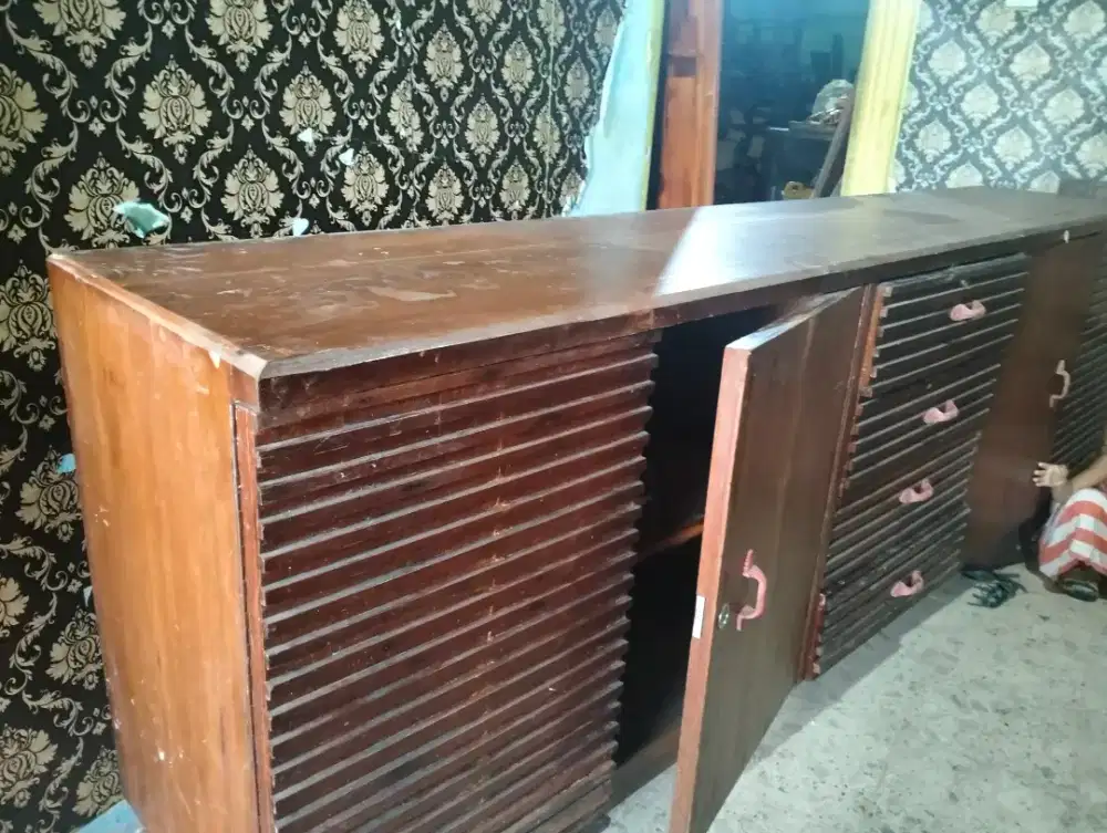 buffet tv jati tua panjang 240cm