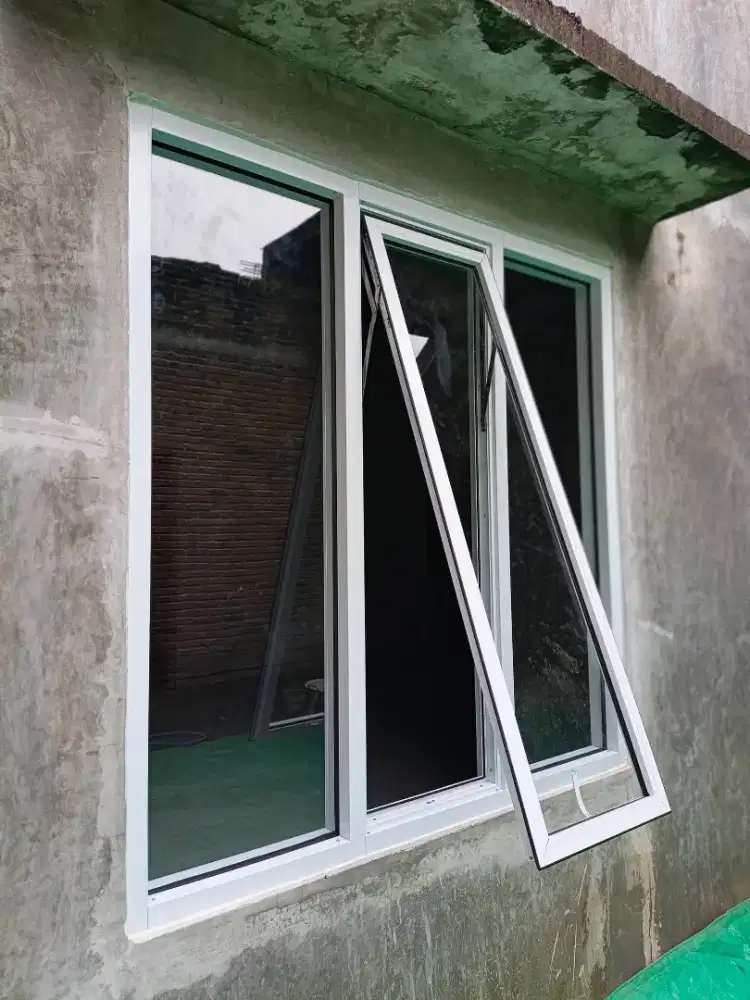 Kusen jendela aluminium 3 daun T200cm L180cm harga plus psg 3.2 jt/pcs