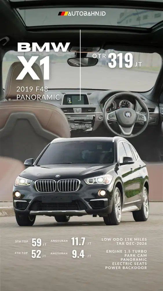 Low Odo! BMW X1 F48 XLine 2019 Panoramic Rasa Baru Warranty