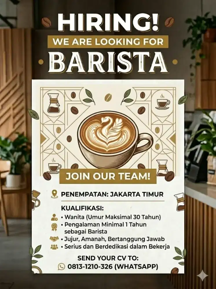 Lowongan Barista Kopi Kantin Kantor