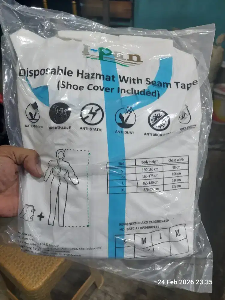 Jas hujan model APD kondisi baru ukuran L,XL,M