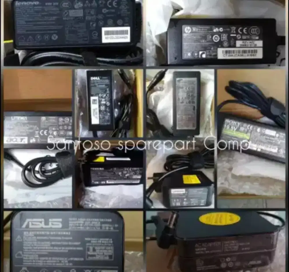 Adaptor Charger laptop semua tipe Asus Lenovo Acer hp dell