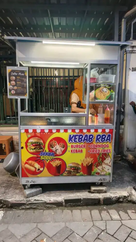 jual rombong & stand kebab, burger, corndog