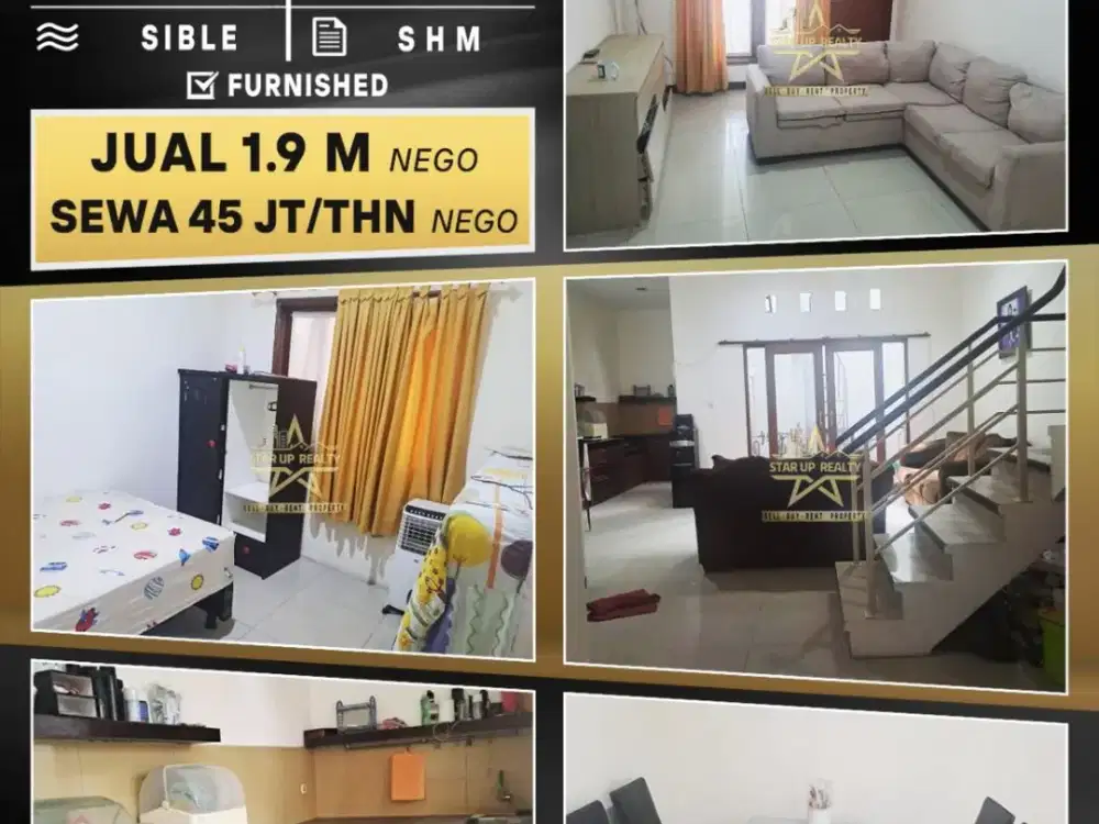 45 jt nego  Disewakan Rumah Taman Kopo Indah 3 lt 96 lb 129 kt 4 km 4 full furnished