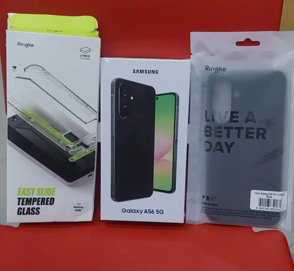 Samsung A56 5G + Ringke Tempered Glass & Case