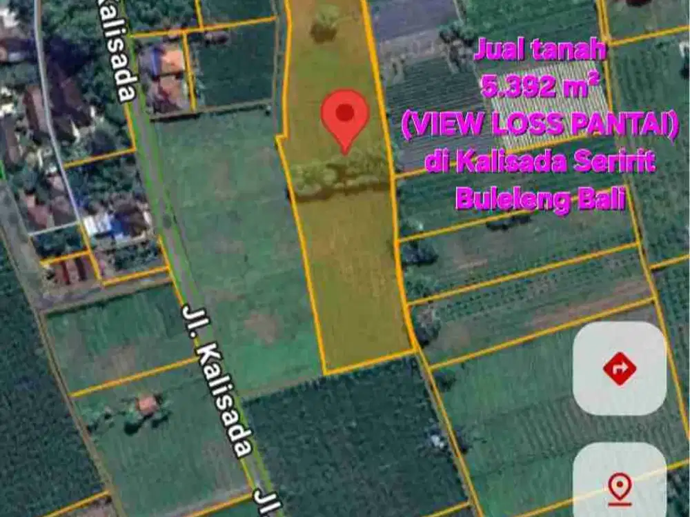 Jual tanah 53,92are loss/view pantai Kalisada Seririt Buleleng Bali