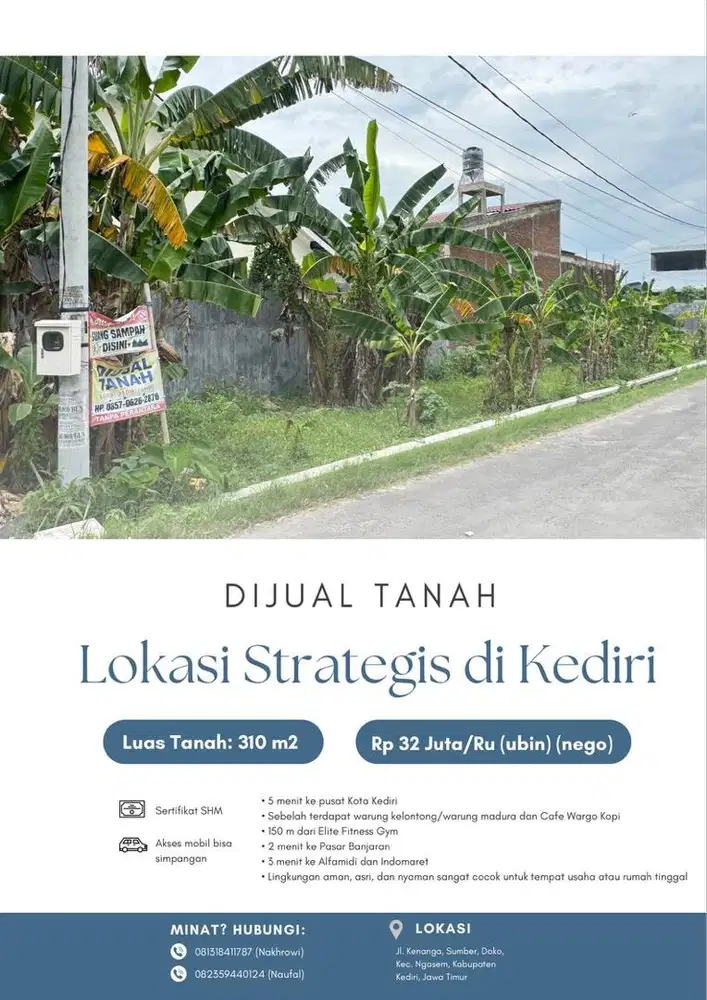 Tanah Dijual Lokasi Strategis di Kediri