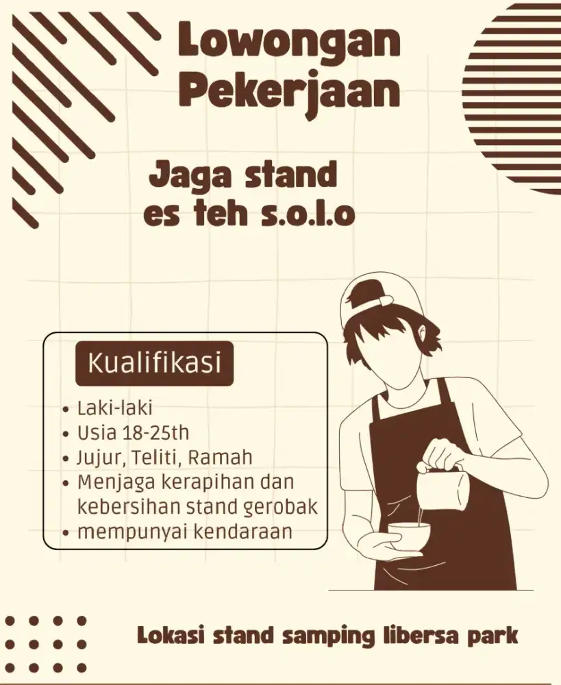Jaga stand es teh solo