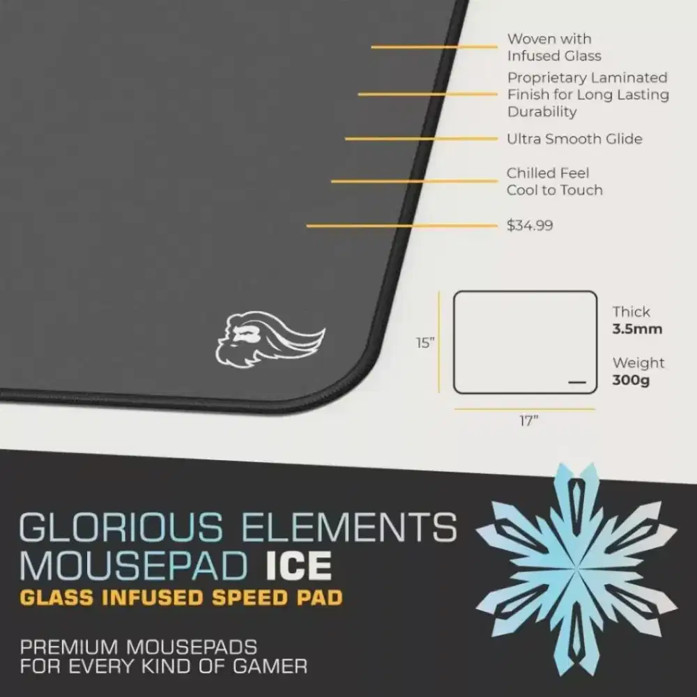 Mousepad Gaming Premium | Glorious Elements Mousepad (Ice)