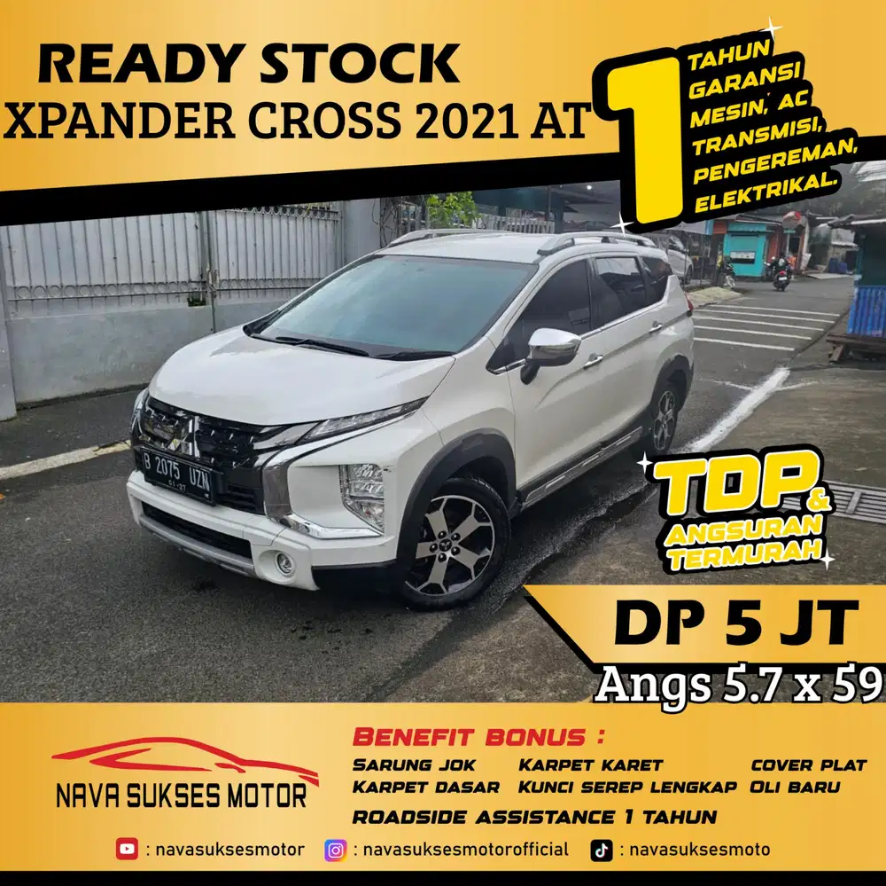 TDP 5 Jt Angs Termurah Xpander Cross 2021 Matic Putih Low Km Like New