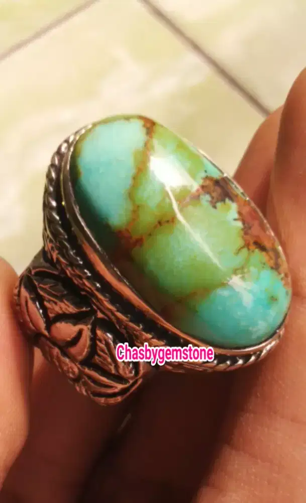 Natural Pirus Persia serat motif lafadz-Batu Pirus Persia motif lafadz