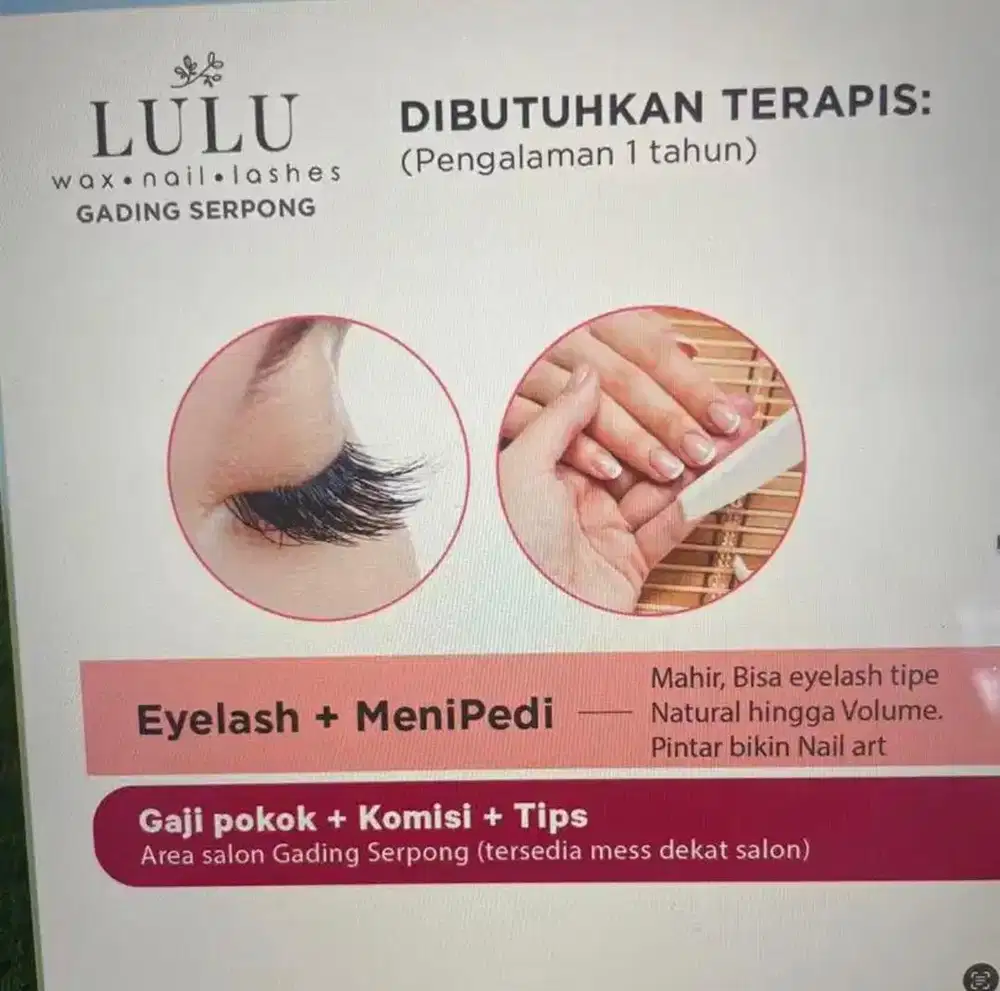 Terapis eyelash menipedi Berkomisi