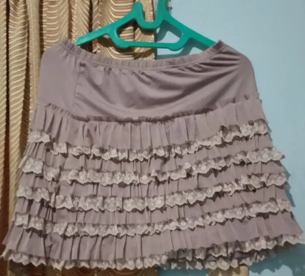 Rok mini renda size XL warna milo