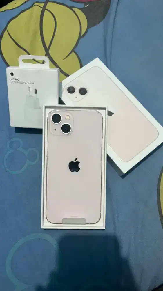 Iphone 13 128gb IBOX BNOB PINK NON AKTIF With Adapater Oril Apple 20w