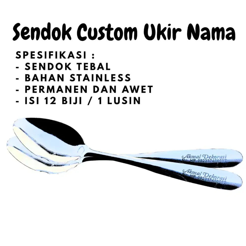 Sendok Garpu Stainless Steel Custom Nama Permanen