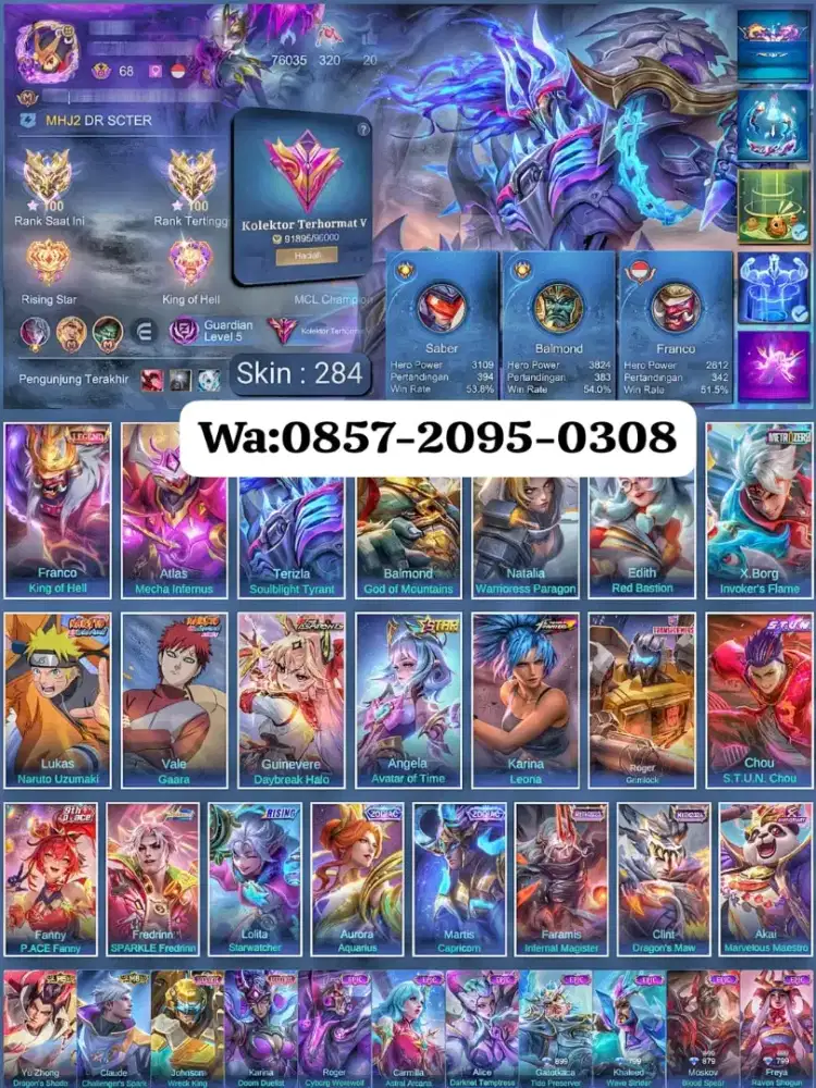 AKUN ML SULTAN - BRAINMARET