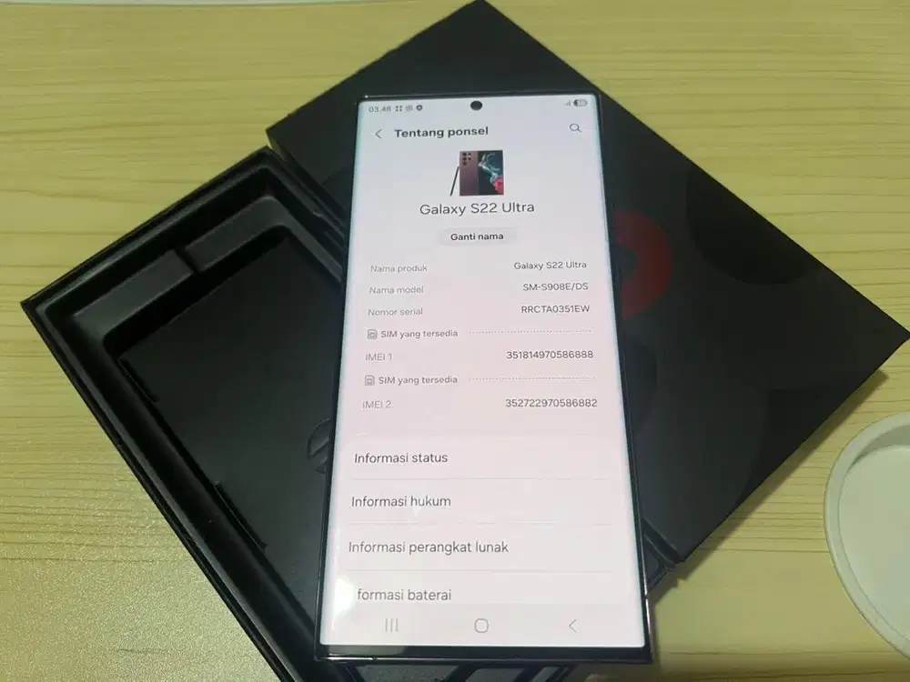 SAMSUNG S22ULTRA 12/256GB EX RESMI SEIN MULUS