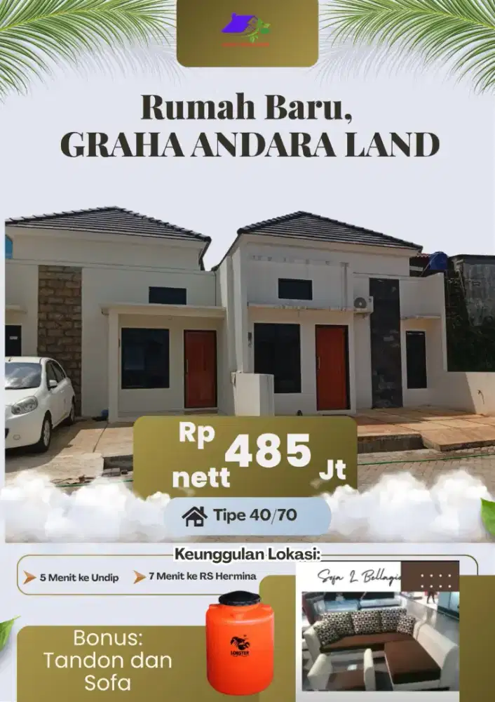 Rumah bagus dekat kampus Undip dikota Semarang Jawa Tengah bisa KPR