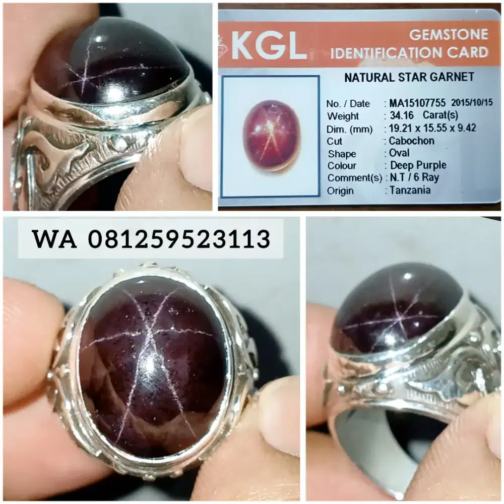 Star Garnet 34cts Antique Collector Item Silver Ring