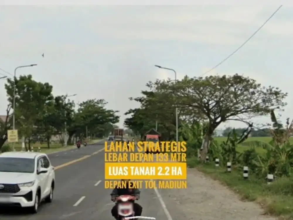 H// Tanah LD 133 mtr, Dpn Gerbang TOL MADIUN, Lokasi Berkelas
