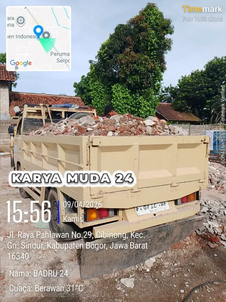 Jasa angkut puing dan buang sampah proyek
