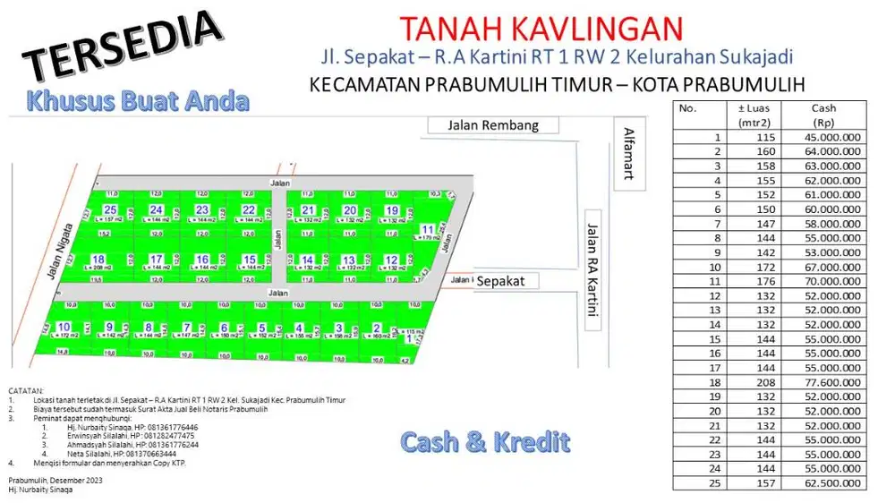 Tanah Kavlingan di Sukajadi - Prabumulih
