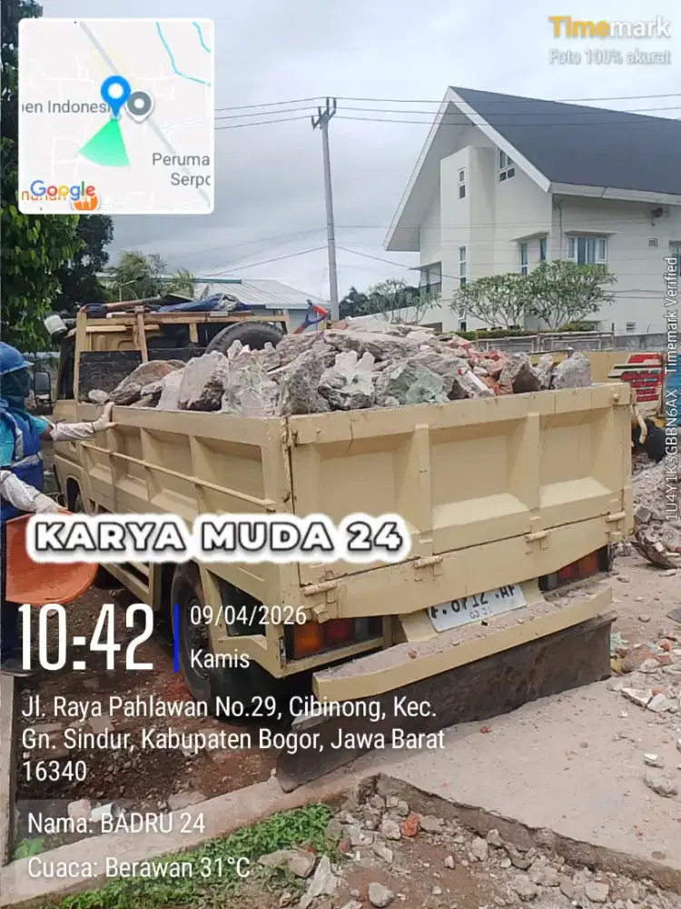 Jasa angkut puing dan buang sampah proyek
