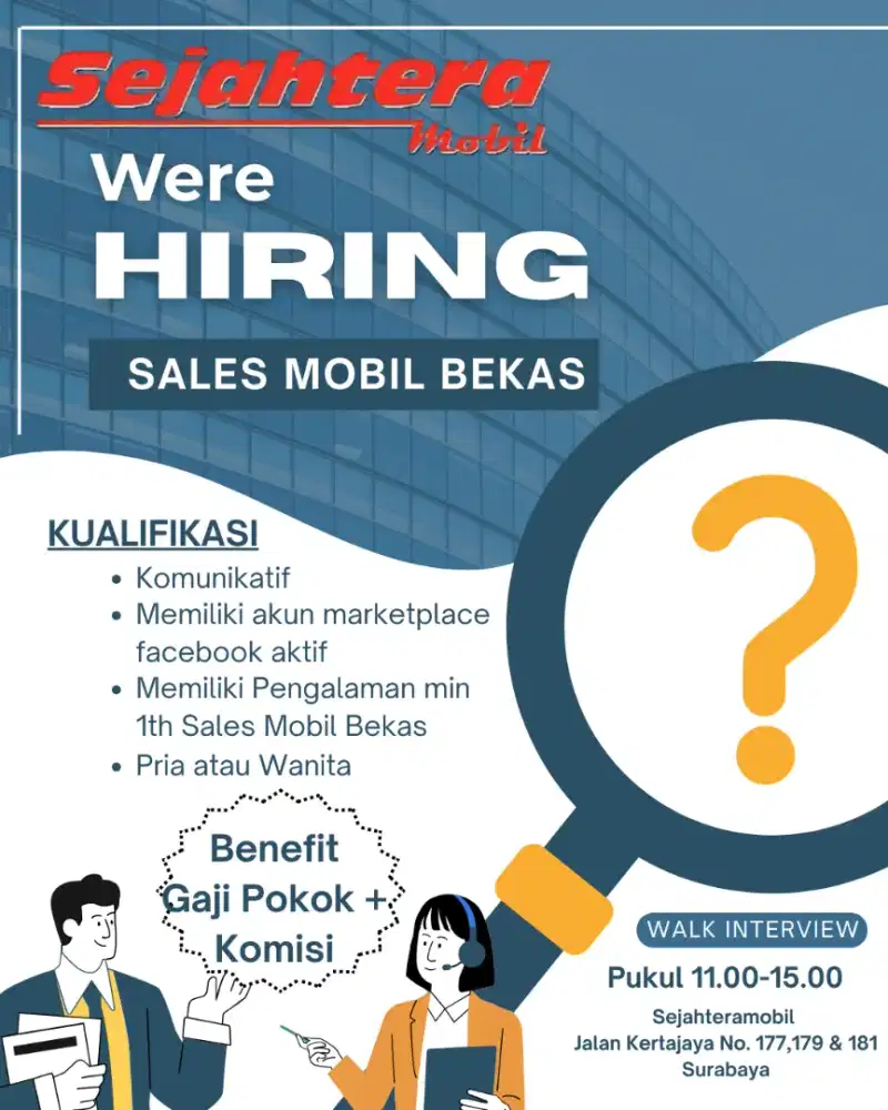 Lowongan Sales Marketing Mobil Bekas