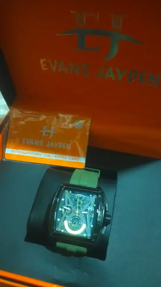 jual jam cronograph kaca saphire merk evans jayden