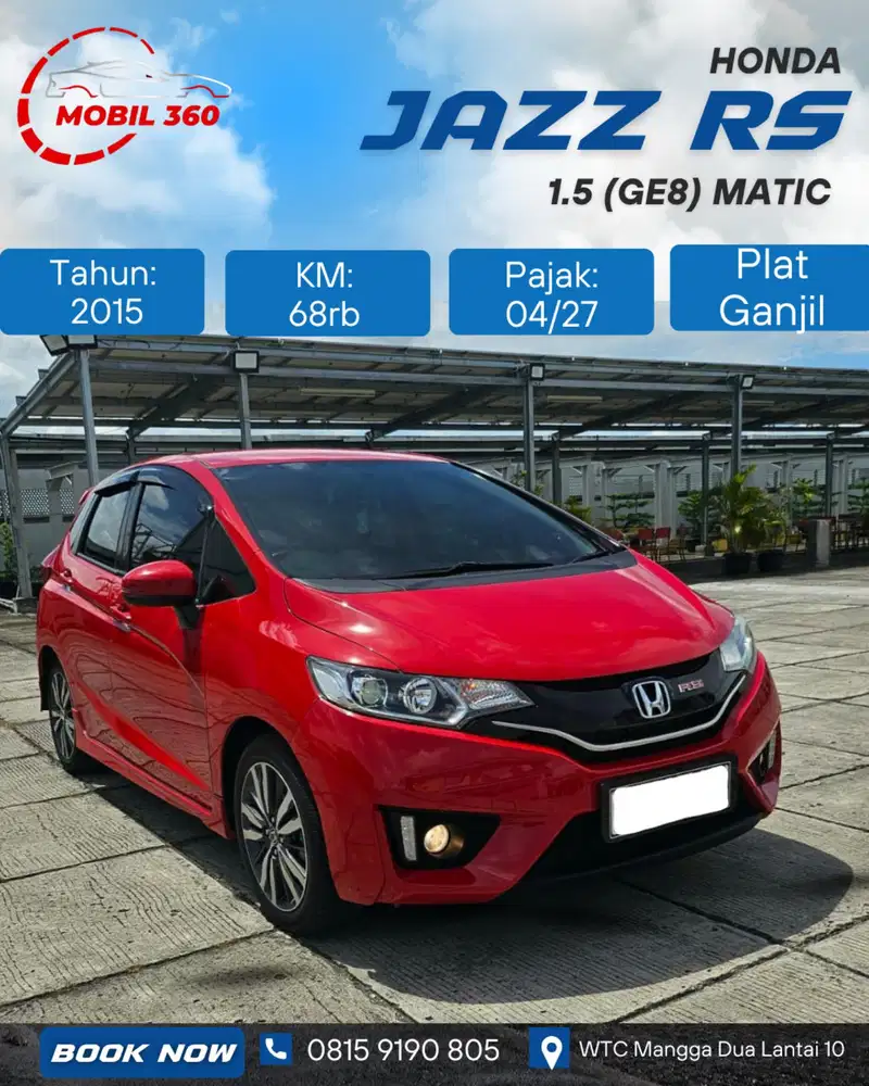 Honda Jazz RS 1.5 vtech matic tahun 2015 Merah