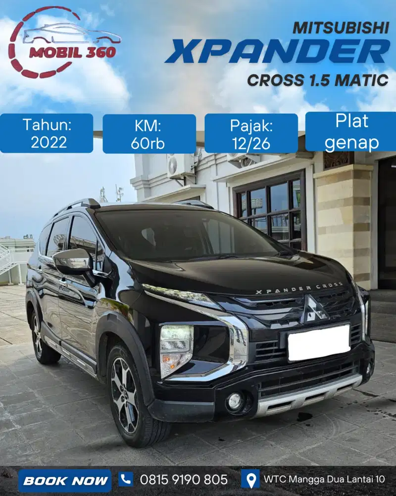 Mitsubishi Xpander Cross 1.5 matic tahun 2022 warna hitam