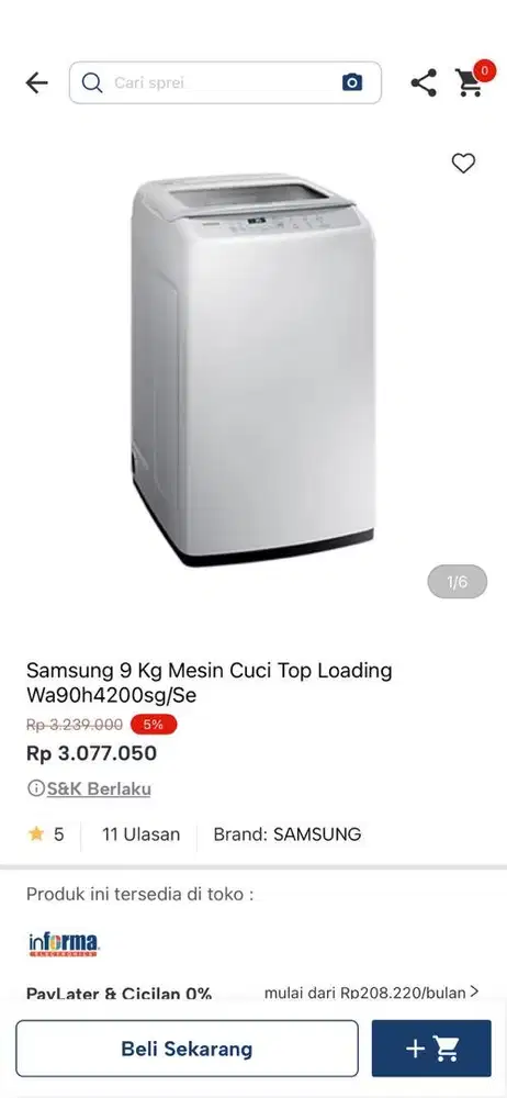 mesin cuci top loading samsung wa90h
