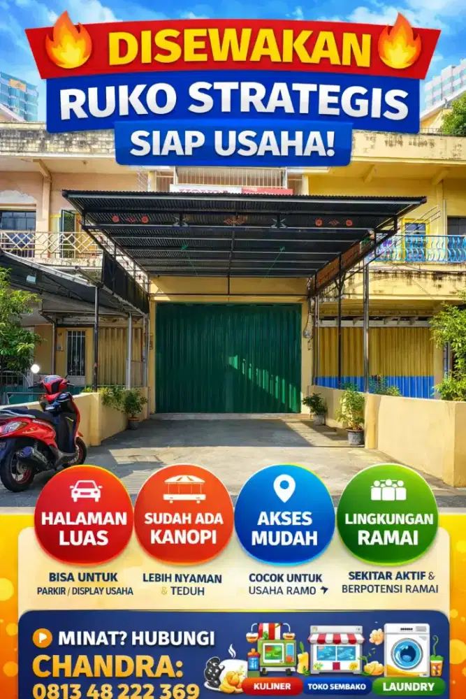 Disewakan ruko murah tanpa perantara/ makelar