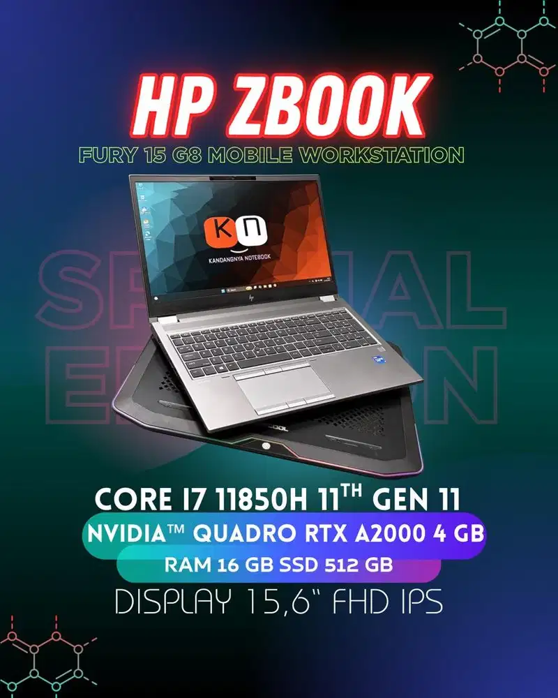 Hp zbook fury 15 i7 11850H Nvidia Rtx Quadro A2000 4Gb 16Gb 512Gb