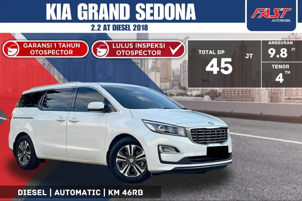 KIA GRAND SEDONA 2.2 DIESEL 2018 LOW KM.46RB & PAJAK PANJANG