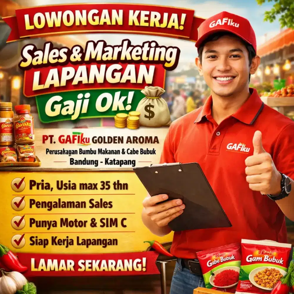 Sales Marketing Lapangan, Salesman Admin Produksi Omset Bandung