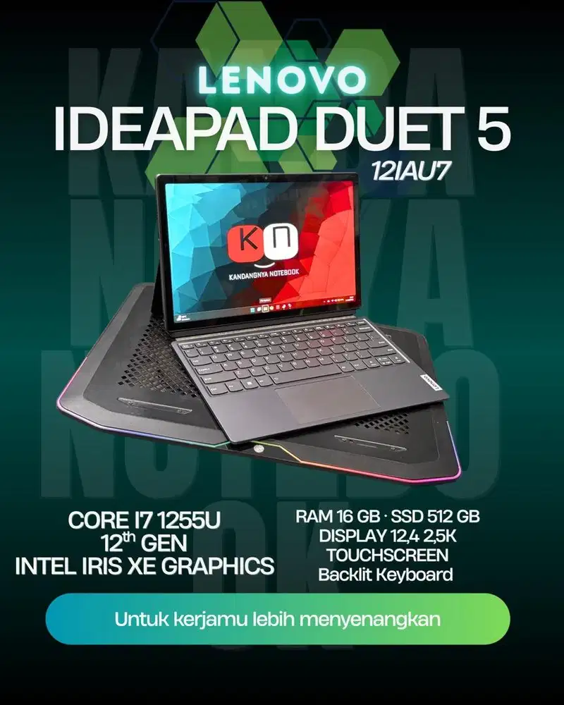 Lenovo ideapad duet 5 i7 1255U 16GB 512GB Fulset